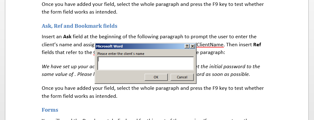 referencing form fields in word